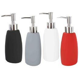 24 Bulk Rubberized Ceramic Cylinder Soap Dispenser