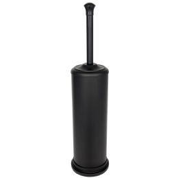 6 Bulk Spire Brushed Stainless Steel Toilet Bowl Brush And Holder, Black