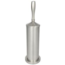 6 Bulk Marquee Brushed Stainless Steel Toilet Bowl Brush And Holder, Silver