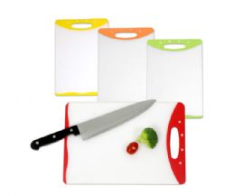 24 Bulk 8-inch X 12-inch Dual Sided Plastic Cutting Board With Rubberized NoN-Slip Edges