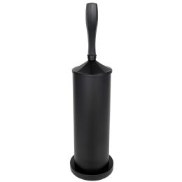 6 Bulk Marquee Brushed Stainless Steel Toilet Bowl Brush And Holder, Black
