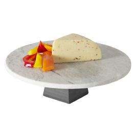 4 Bulk Sophia Grace Round Marble Table Riser, White/black