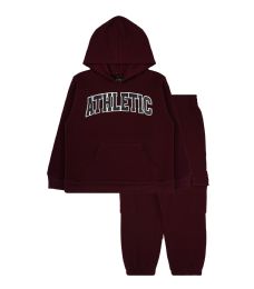24 Bulk Boys 2pc Fleece Set Sizes 2-4t Burgundy