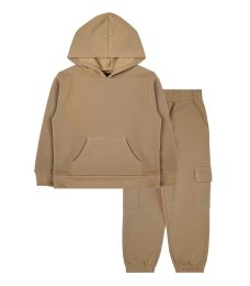 24 Bulk Boys 2pc Fleece Set Sizes 8-16 Beige
