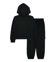 24 Bulk Boys 2pc Fleece Set Sizes 8-16 Black