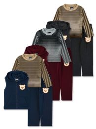 24 Bulk Boys 3pc Fleece Set Sizes 2-4 T Assorted Colors