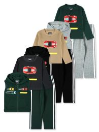 24 Bulk Boys 3pc Fleece Set Sizes 2-4 T Assorted Colors