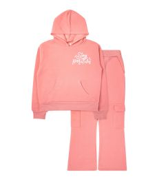 24 Bulk Girls 2pc Fleece Set Assorted Sizes 4-6x Pink