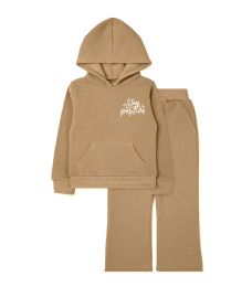 24 Bulk Girls 2pc Fleece Set Assorted Sizes 4-6x Beige