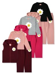 24 Bulk Girls 3pc Fleece Set Assorted Sizes 2-4 T Assorted Colors