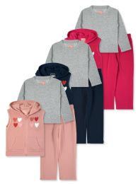 24 Bulk Girls 3pc Fleece Set Assorted Sizes 2-4 T Assorted Colors