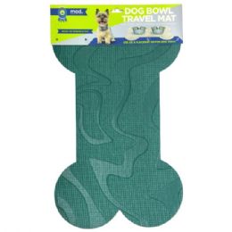 12 Bulk Mod Dog 24"x16" Bone Shaped Feeding Mat In Green