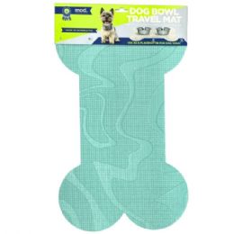 12 Bulk Mod Dog 24"x16" Bone Shaped Feeding Mat In Seafoam