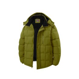 12 Bulk Mens Woven Padded Bubble Jacket Assorted Sizes S-Xl Chartreuse