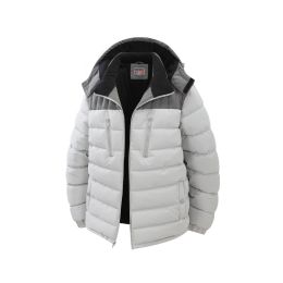 12 Bulk Mens Fashion Padded Bubble Jacket Assorted Sizes S-Xl Gray