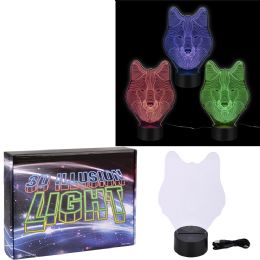 20 Bulk 3d Illusion Color Changing Light - Wolf 10-Inch 20/23