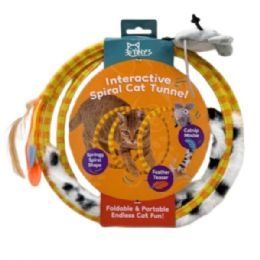 24 Bulk Foldable And Portable Interactive Spiral Play Cat Tunnel
