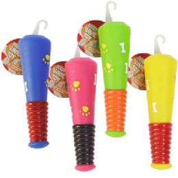 72 Bulk Dog Toy Vinyl Bat With Squeaker 7 Inch 4 Assorted Designs In Pdq