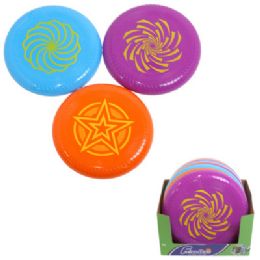 48 Bulk Flying Disc Plastic 10in Dia 3ast In 24pc Pdq/label