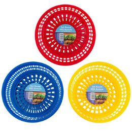 36 Bulk Bbq Basket Round 2pk 9.45in Dia 3ast Red/blue/yellow Ea Color Label