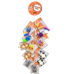 48 Bulk Cat Toy Plush Animal Assortment In Mesh Mdse Strip