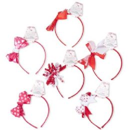 48 Bulk Valentine Headband 6ast Girl Styles Val/barbell Hdr