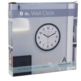 56 Bulk 8" Black Quartz Wall Clock