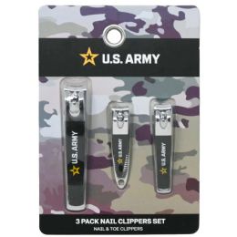 72 Bulk 3pc Us Army Nail Clipper Set