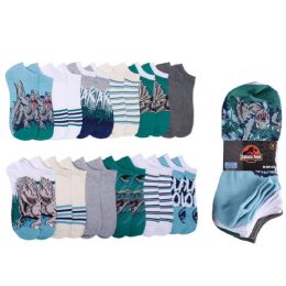 48 Bulk 12pk Boys Jurassic World Roar Ns Socks Size 10-3