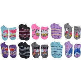 12 Bulk 10pk Girls Trolls Keep It Happy Ns Socks Szie 6-8