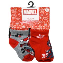60 Bulk 10pk 12-24m Spiderman Spidermas Qrt Socks