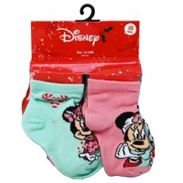 60 Bulk 10pk 12-24m Minnie Mouse Sweet Xmas Qrt Socks