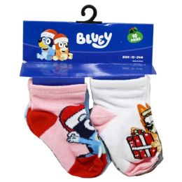 60 Bulk 10pk 12-24m Bluey Xmas Joy Qrt Socks