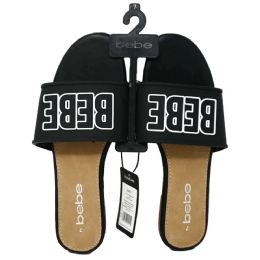 12 Bulk WOMEN BLK FASHION SANDAL wRUBBER BEBE 6-ASST SIZE
