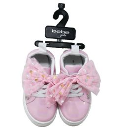 18 Bulk Toddler Pink Girls Sneaker Wtulled Bow Bebe 6-Asst Size