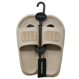 12 Bulk Taupe Bebe Wowen Eva Slide Wdouble B Rubber Patch 5-Asst Size