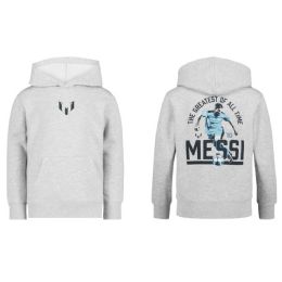 24 Bulk Boys Gray Messi The Goat Pullover Hoodie 3-Asst Size 2t,3t,4t