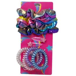 24 Bulk 10pc Shooting Star Hair Accessories Set Confetti