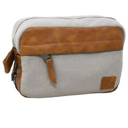 30 Bulk SMALL GRAY/BRN MEN TOILETRY BAG AVALANCHE