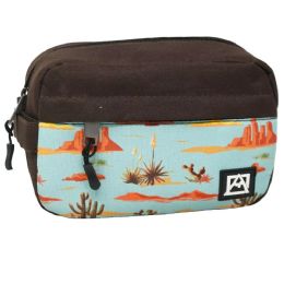 30 Bulk SMALL BROWN/PRINT MEN TOILETRY BAG AVALANCHE