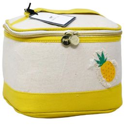 18 Bulk Natural/yellow Pineapple Applique Train Case Dabney Lee