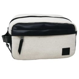 30 Bulk Lrg Wht/blk Men Toiletry Bag
