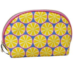40 Bulk Lrg Lemon Printed Dome Cosmetic Bag