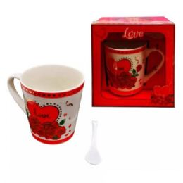 24 Bulk Valentines Mug Gift Set With Spoon