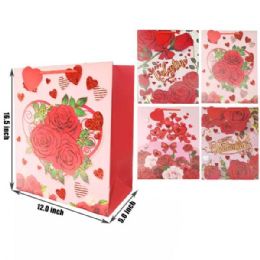 72 Bulk Happy Valentine's 17x12 Gift Bags