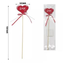 72 Bulk 3 Inch Heart On Wood Stick Decor