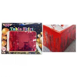 72 Bulk 29x108 Red Foil Table Skirt