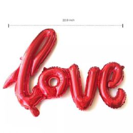 48 Bulk Valentine's 22 Inch Love Foil Balloon