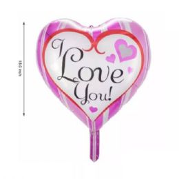 72 Bulk 18 INCH VALENTINES FOIL BALLOON Pink Heart