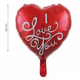 72 Bulk 18 Inch Valentines Foil Balloon Red Ily